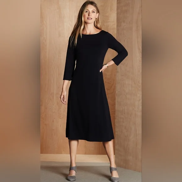 Eileen Fisher | Dresses | Eileen Fisher Black Bateau Neck Midi Dress | Poshmark Eileen Fisher | Dresses | Eileen Fisher Black Bateau Neck Midi Dress | Poshmark